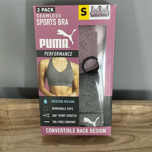 Puma 2 Pack Seamless Sports Bra - Picture 1 of 2